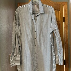 FP green/white shirt dress